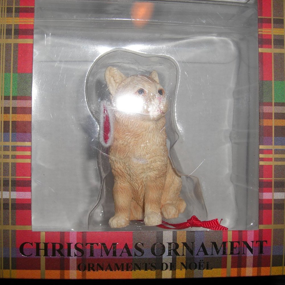 Sandicast Christmas Ornament Ginger Tabby American Shorthair W/Stocking-NIB